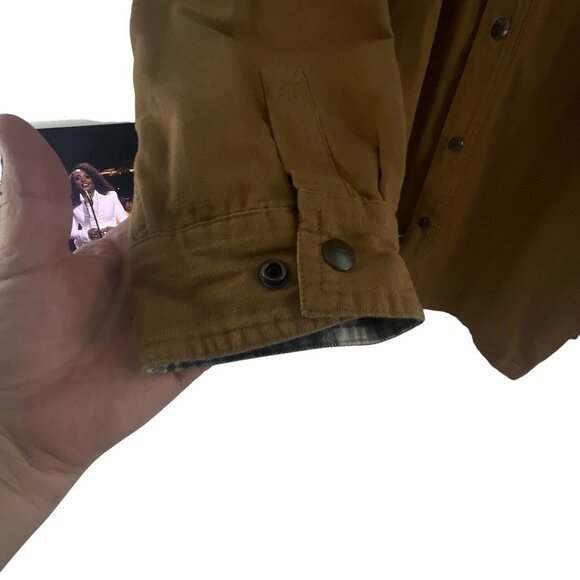 Backpacker Men's Canvas Plaid Flannel Button-Up Jacket 2XL Brown Cotton Outdoor - Picture 6 of 8